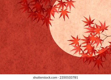 Autumn Leaves Maple Tree Moon Background