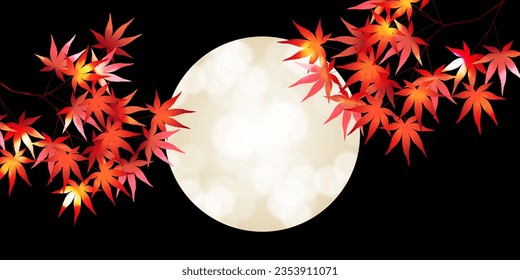 Autumn Leaves Maple Tree Moon Autumn Background