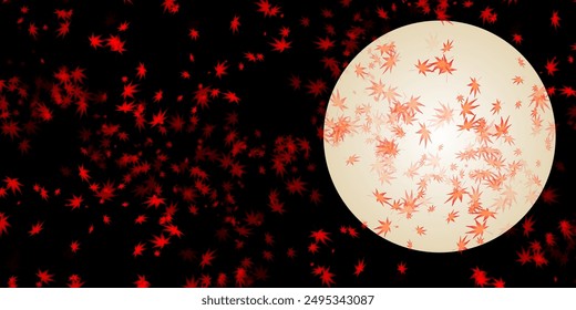 Autumn Leaves Maple Tree Moon Autumn Background