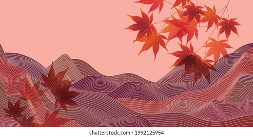 Otoño deja fondo de onda de arce 