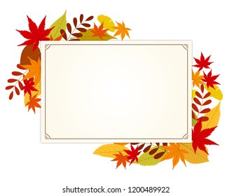 Autumn leaves and message card