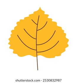 Autumn leaves in minimalist hand drawn style isolated. Simple flat images for decoration posters banner in Fall season. Yellow red orange leaf.