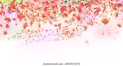 Autumn Leaves Music Notes Autumn Background