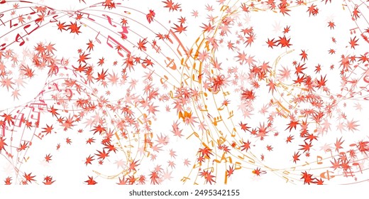Autumn Leaves Music Notes Autumn Background