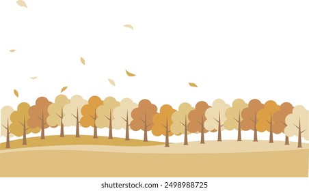 
Autumn leaves natural background illustration frame material