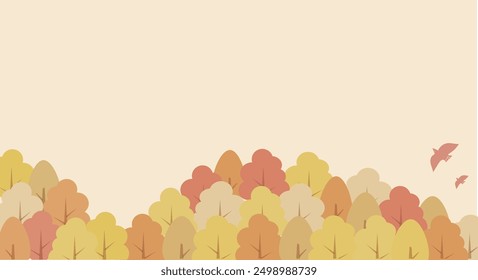 
Autumn leaves natural background illustration frame material