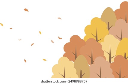 
Autumn leaves natural background illustration frame material