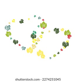 autumn leaves. Natural autumn, fall seamless pattern. Vector illustration. Monochrome artistic floral collection. 