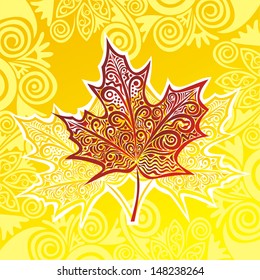 Autumn leaves nature pattern background design element vector illustration