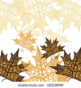 Autumn leaves nature pattern background vector illustration