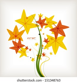 Autumn leaves nature vector background