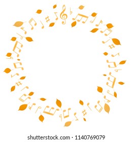 Autumn leaves note autumn icon