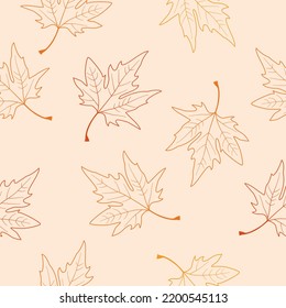 Autumn leaves on a light background. Seamless pattern.