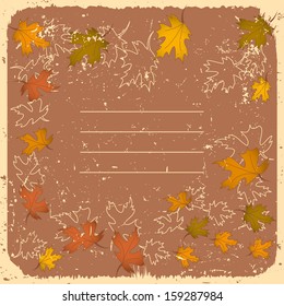 autumn leaves on a vintage background - vector illustration 