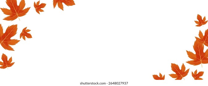 autumn leaves on white background for autumn theme banner design