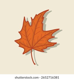 Folhas de outono de folha de bordo laranja com esboço ilustração outono estação isolada vetor
