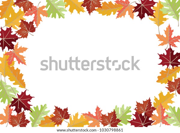 Autumn Leaves Oval Frame Border Vector Stock Vector ...