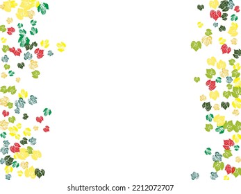 autumn leaves. Overlay template. Vector illustration. Monochrome artistic floral collection. 
