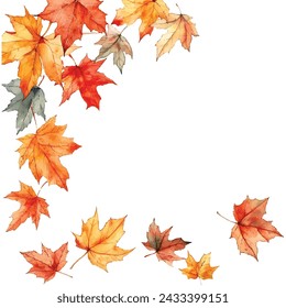 autumn leaves painting watercolour vector illustration for background