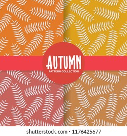 Autumn leaves paper cut style background seamless pattern