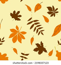 Autumn leaves pattern, abstract vector illustration