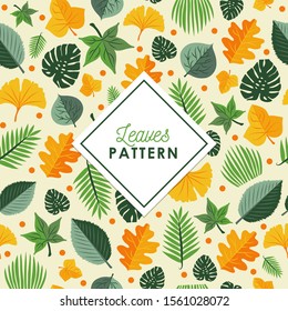 Autumn leaves pattern background for natural season