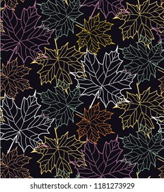Autumn leaves pattern background - wallpaper texture set