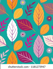 Autumn leaves pattern background - wallpaper texture set