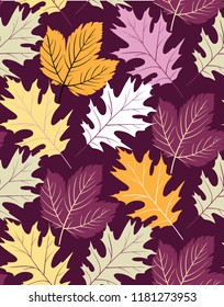 Autumn leaves pattern background - wallpaper texture set