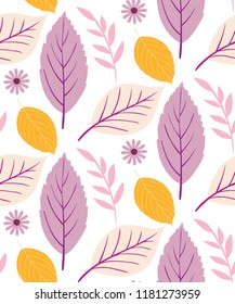 Autumn leaves pattern background - wallpaper texture set
