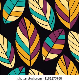 Autumn leaves pattern background - wallpaper texture set
