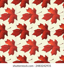 Autumn leaves pattern collection with various colorful foliage