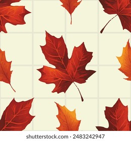 Autumn leaves pattern collection with various colorful foliage