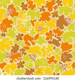 Autumn leaves pattern for design wrapping paper, scrap booking, textiles, sites