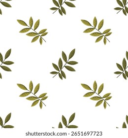 Autumn leaves pattern for fabric. Hello, autumn. Flat-style design. Autumn holiday.