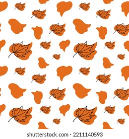 autumn leaves pattern for fabric Vector illustration of a seamless pattern orange