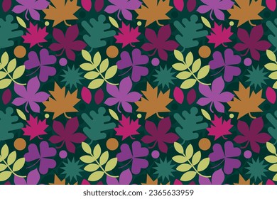Autumn leaves pattern in flat vector design