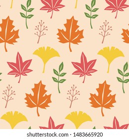 autumn leaves pattern of Japanese color