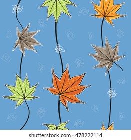 Autumn leaves pattern  / Maple leaves vector background
