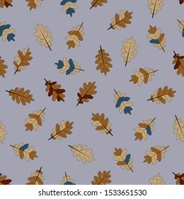 Autumn leaves pattern on background, pattern for design of paper, fabric
Natural background Ornamental floral pattern. Vector decorative background. Floral wallpaper.Vector illustration.