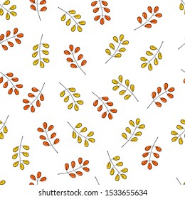 Autumn leaves pattern on background, pattern for design of paper, fabric
Natural background Ornamental floral pattern. Vector decorative background. Floral wallpaper.Vector illustration.