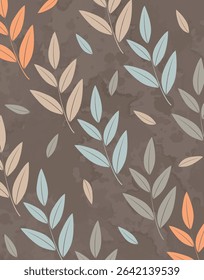 Autumn Leaves Pattern on Earthy Background