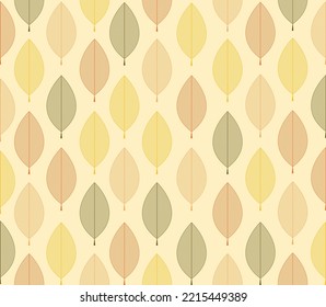 Hojas otoñales patrón amarillo anaranjado, utilizado como fondo, patrón de tela, papel de pared, impresión, decoración doméstica, paquete, producto.