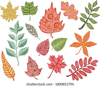  Autumn leaves pattern, seamless background