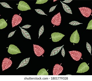  Autumn leaves pattern, seamless background