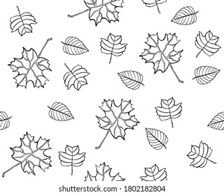  Autumn leaves pattern, seamless background