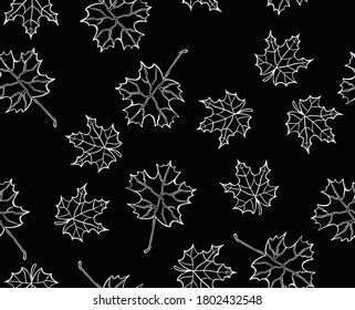  Autumn leaves pattern, seamless background