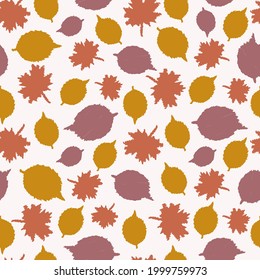 Autumn leaves pattern. Seamless vector texture. Woven technic imitation. Print for textile, wrapping, cosmetics, wallpaper.