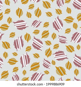 Autumn leaves pattern. Seamless vector texture on grey background. Woven technic imitation. Print for textile wrapping, cosmetics, wallpaper.
