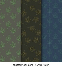 autumn leaves pattern set on dark